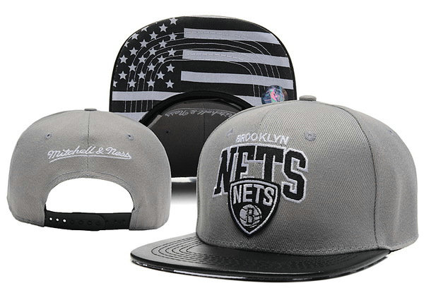 Brooklyn Nets Grey Snapback Hat XDF 0613